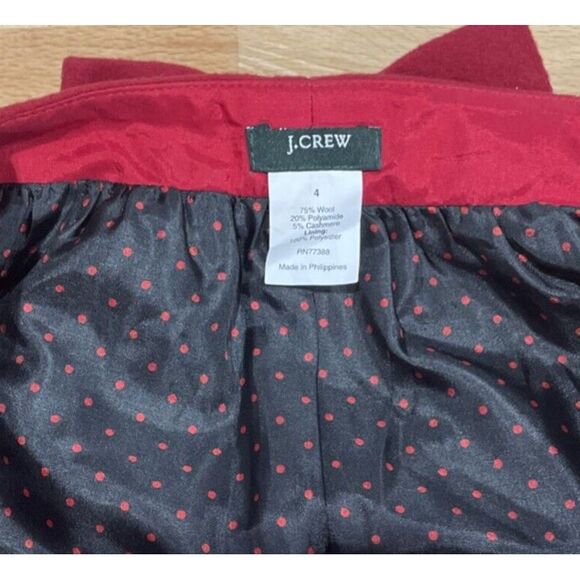 J. Crew Red Wool Cashmere Blend Soft Sleeveless Dress Side Pockets Women Size 4 - Picture 4 of 8